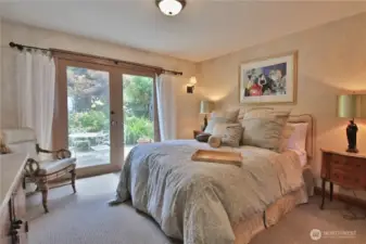 Cottage bedroom with private garden/patio.