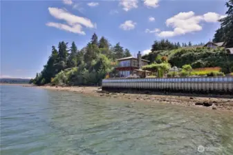 View of beach house from private dock