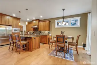 Informal eating space open to living room.