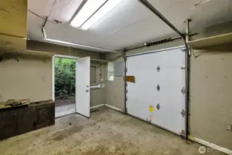 Inside she shed.