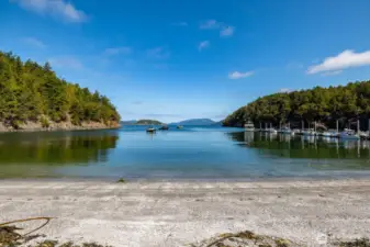 Pebbly beach is wonderful for a stroll, launching your kayak, or a picnic. Opportunities abound!