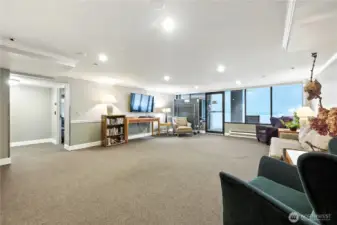 Here's the flat screen wall shot in the party/community room also located on the 2nd floor.