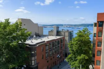 View from unit & personal patio. Mount Rainier visible in Winter!