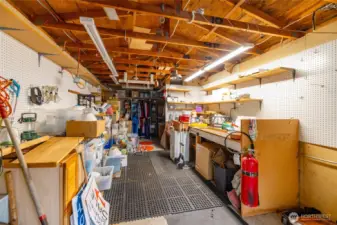 Large shop and storage room.