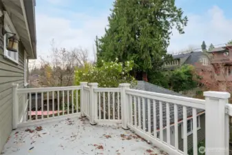West facing deck off of primary bedroom