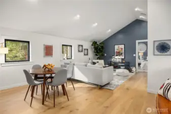 The upstairs layout includes two bedrooms, a loft rec room, full bath, a second office and walk-in linen closet.