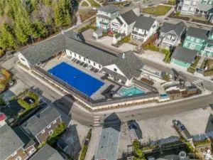 This is the Sunrise Pool and Fitness facility. Besides the amenities seen here, this is also the best place to check out equipment for baseball, cornhole, tennis racquets, basketballs and all kinds of games!