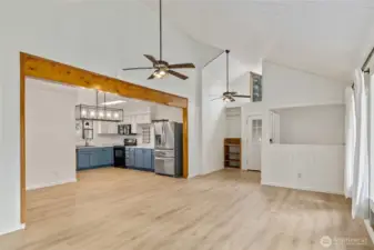 Such a spacious area with the open concept kitchen and family room.