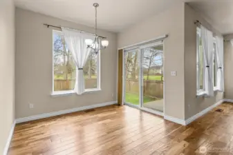 Indoor comfort meets outdoor calm, just beyond the sliding glass door.