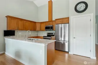 Kitchen comes with plenty of cabinet space plus a pantry!