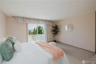The primary suite. Enjoy the views from the deck accessed only from the primary suite.
