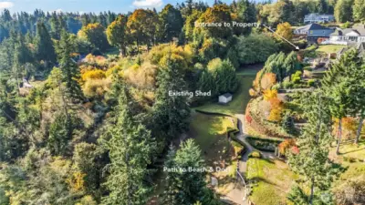 Options for siting the home can be closer to top or down lower - placement is dependent on your custom design.