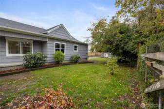 Side yard - notice wrap around cement porch