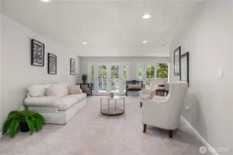 Living room with views of the french doors