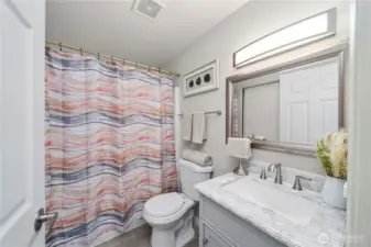 Hall bathroom and laundry room