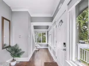 Entryway with stairs to the right.