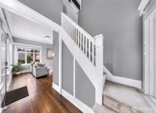 Stairs leading to second story.