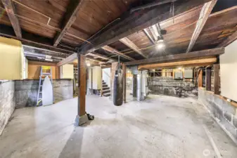 Large clean basement space ideal for storage and possible upgraded living space.