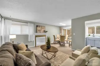 Bright, open living space with seamless access to your private patio.