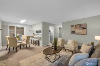 Bright, open living space with seamless access to your private patio.