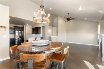 Dining room extends into living room