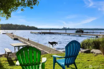 Does it get any better than this? Newly upgraded west-facing dock, shared by just six owners, with stunning views of the city and mountains. Enjoy picnics in the grassy area, relax in the lounge chairs, and store kayaks, paddleboards, and your boat with ease.