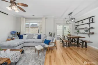 Living room and dining room as seen from kitchen