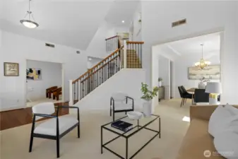 Vaulted ceilings bring in