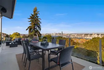 Large view deck; plenty of room for dining and living spaces