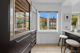 Beverage zone! This home not only has a wine fridge, it also has beverage drawers!