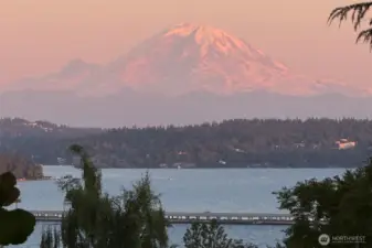 Mount Rainier views from the front patio.