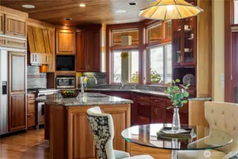 Kitchen with expansive cabinet space and center island.