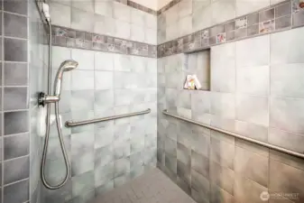 Walk in shower in primary