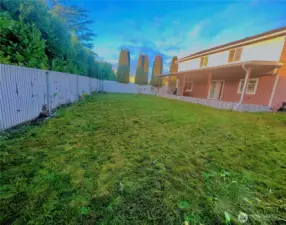 large fenced backyard