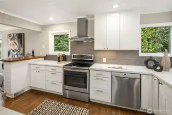 This energy efficient home features an induction cooktop and other high end appliances