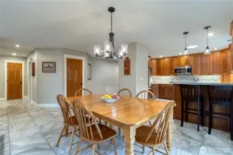 Dining Room open to Kitchen with Bar Seating