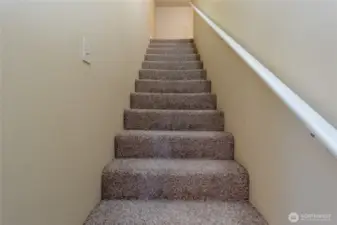 Stairs to Bonus Space above Garage