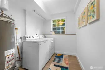 Lower level laundry room.