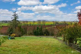 Another view of the farming valley with the bay and Samish Island beyond.