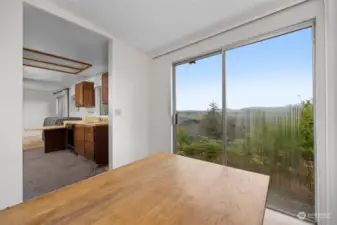 Looking from the dining room with the grand views beyond.