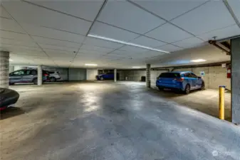 Condominium building's private garage