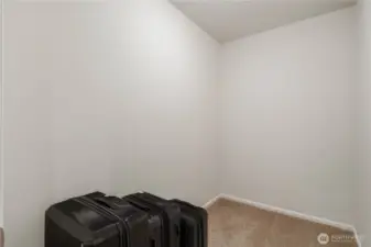 One of two storage closets downstairs.