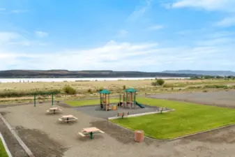 Play structures with picnic areas