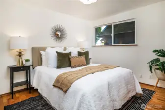 One of two bedrooms on main floor