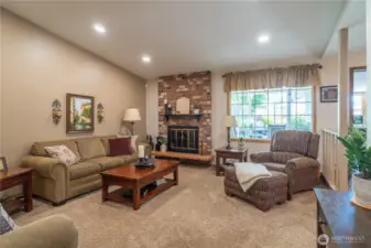 Living room with fireplace