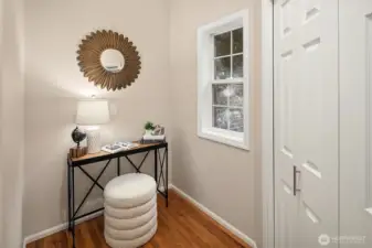 Entry nook could be a small WFH space.