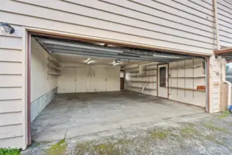 Sizable, 2 car garage.