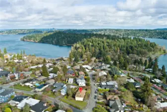 Seward Park and Lake Washington.