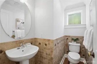 A powder room steps from the main living area—perfectly convenient for guests.