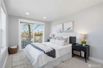 Head up to the third floor, where two bedrooms share a beautifully appointed full bath.